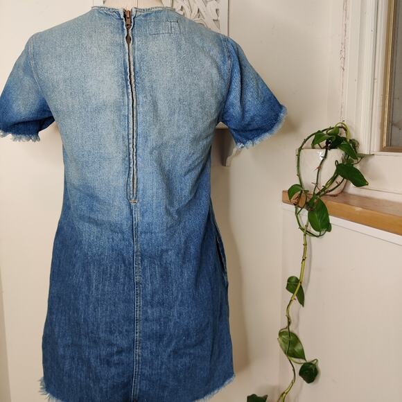 Current/Elliott The Frayed Edge Shift Dress in Bombay Destroy Size 0 - Picture 6 of 12
